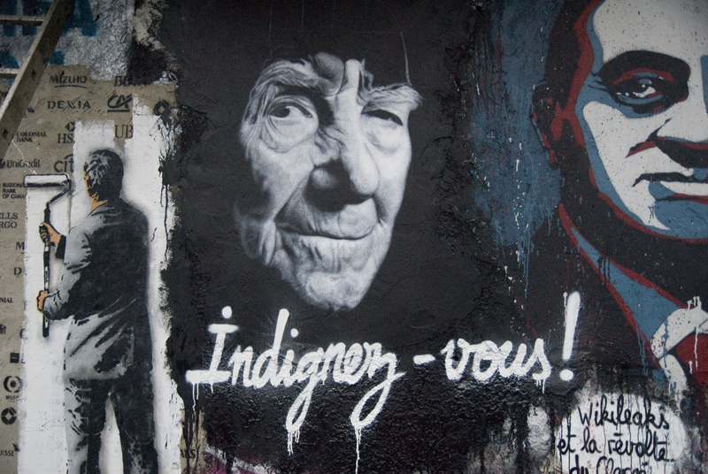 Stéphane Hessel painted portrait - Indignez-vous