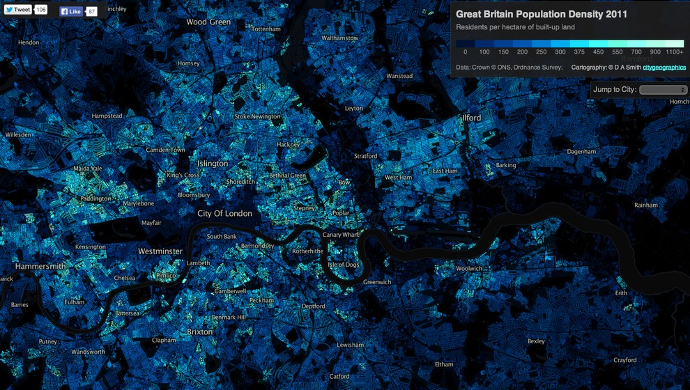 densidad población londres