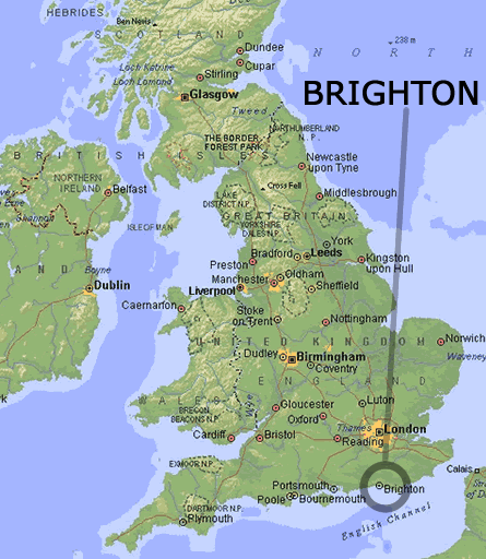 Mapa UK y Brighton