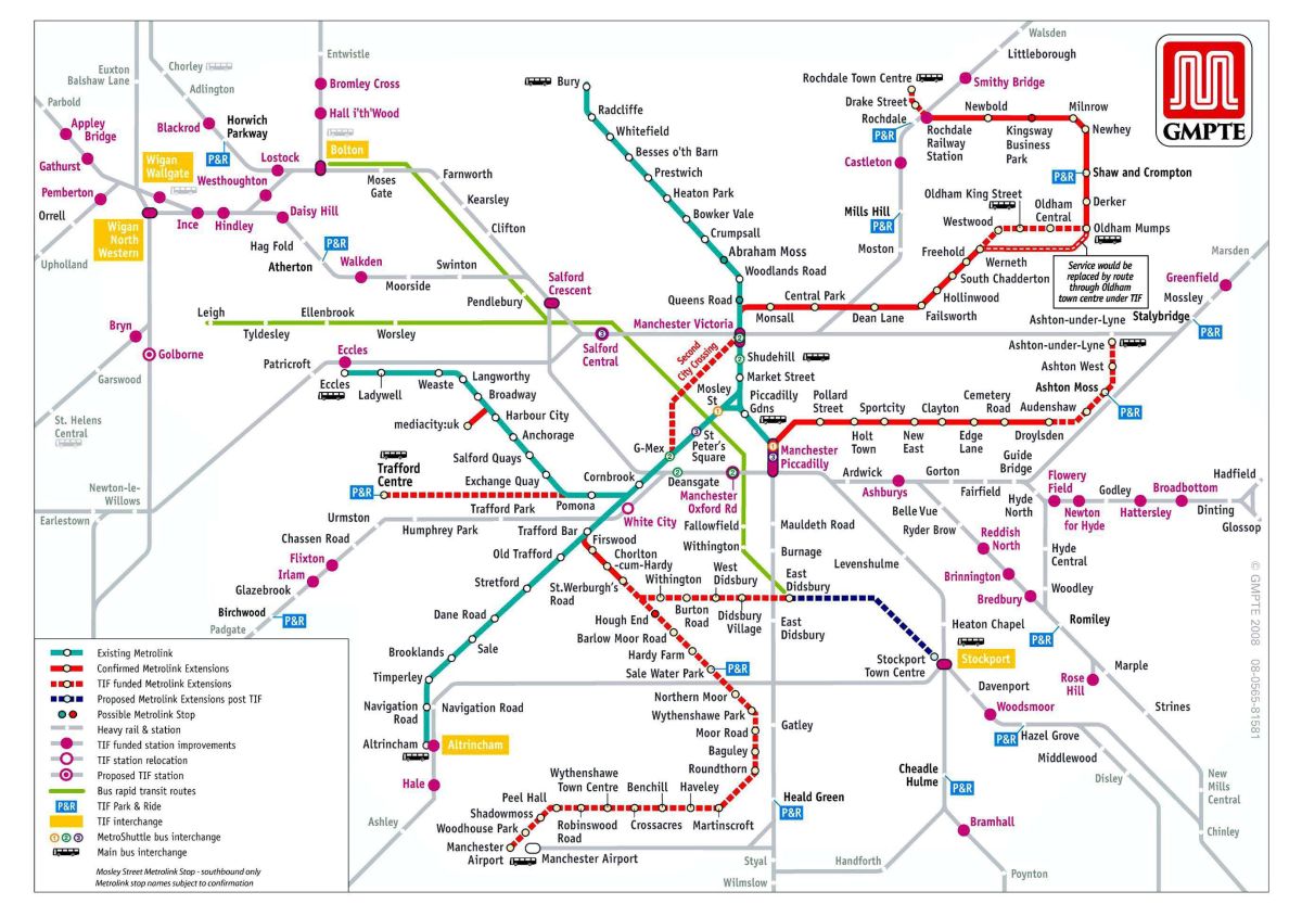 manchester transport map