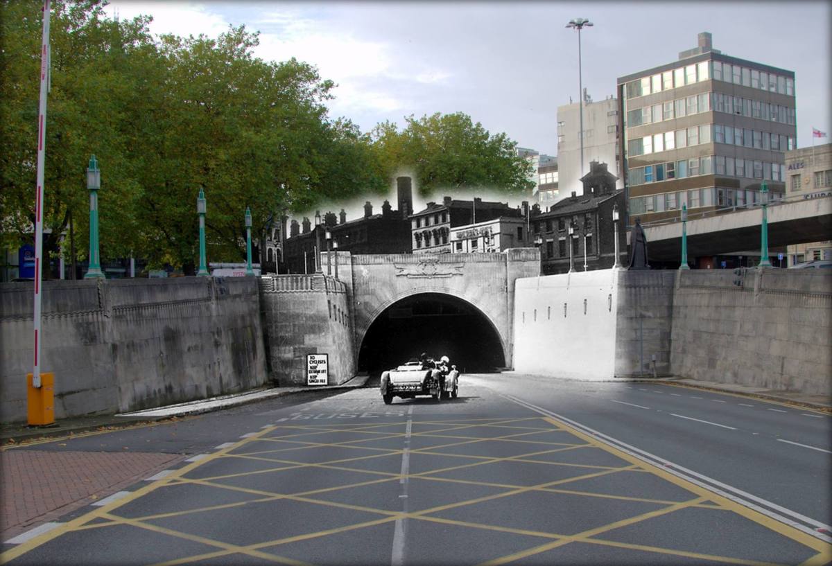 026 Mersey Tunnel lone motorist, 1940s and 2014