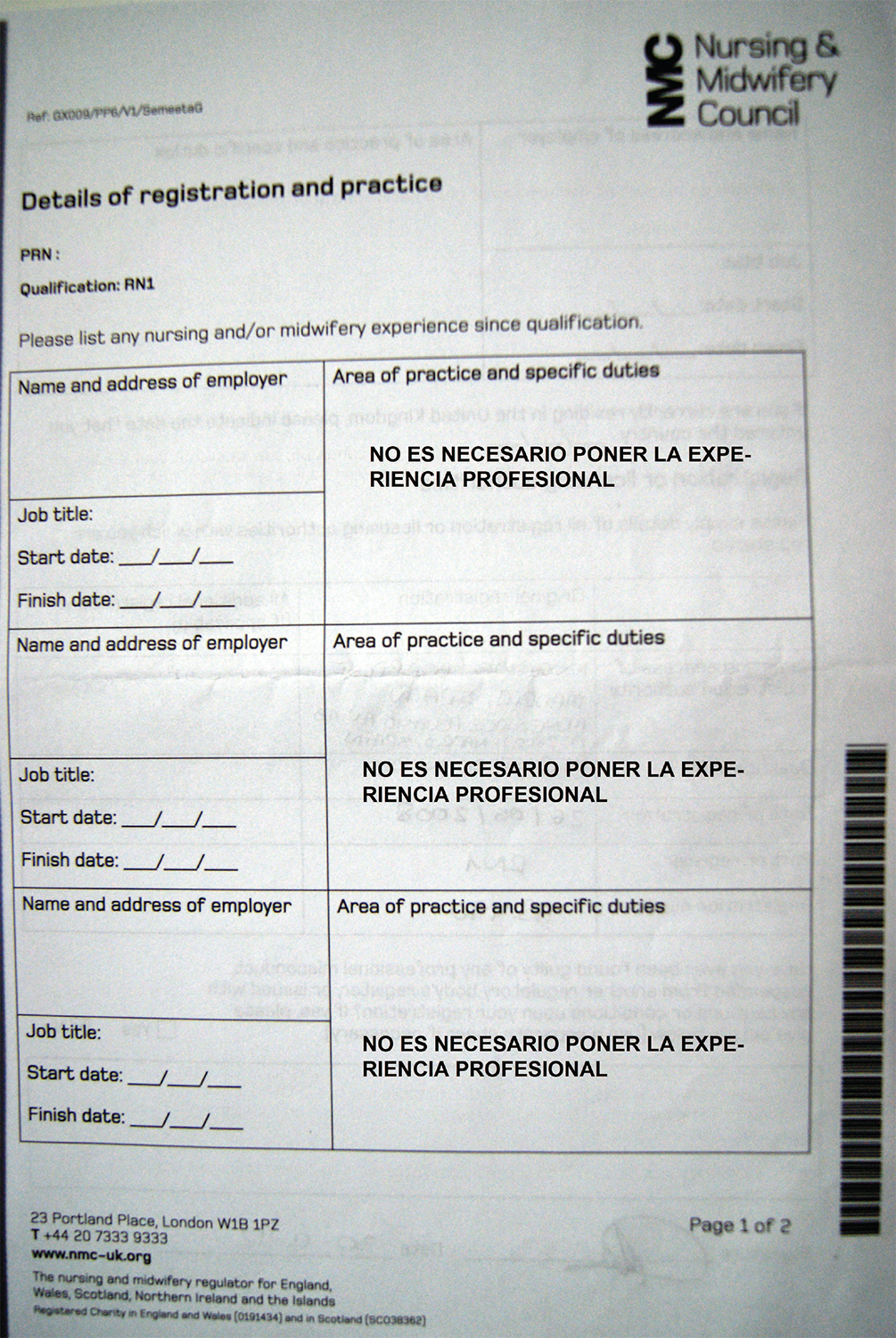 registro NMC colegio enfermeros UK