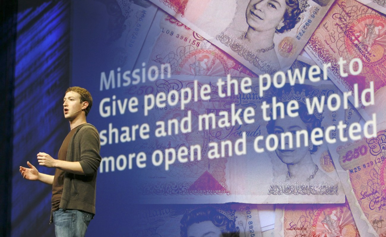 facebook mark zuckerberg money sterling pounds
