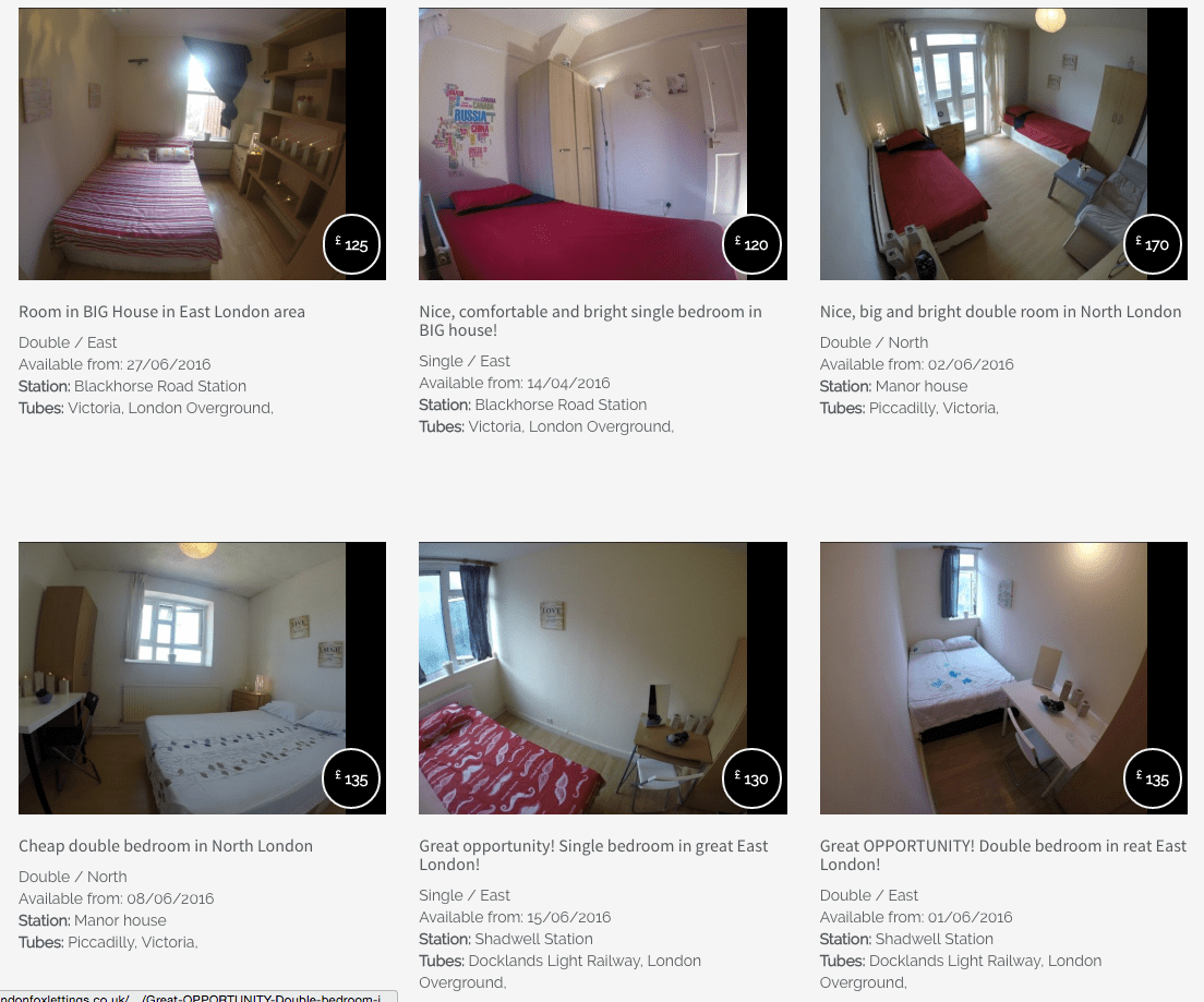 Habitaciones en Londres