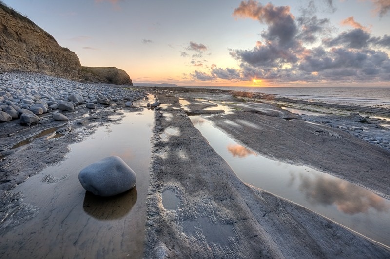 Kilve Beach, Somerset. Playa cerca de Bristol