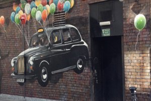 Graffiti taxi en Glasgow