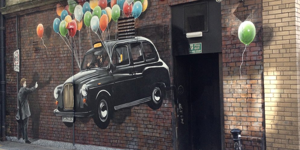 Graffiti taxi en Glasgow
