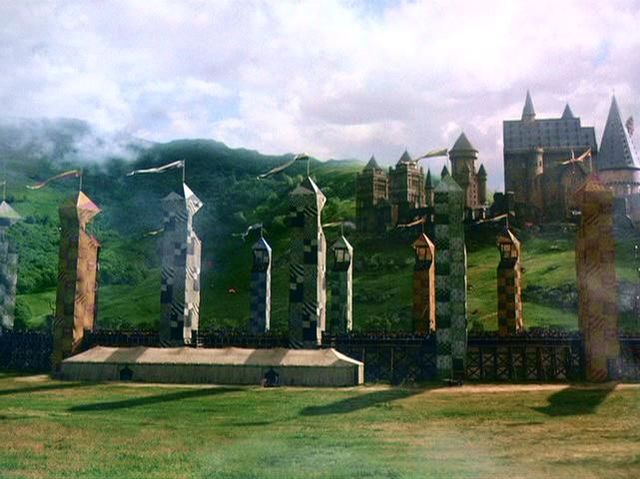 El campo de Quidditch en "Harry Potter y la Piedra Filosofal"