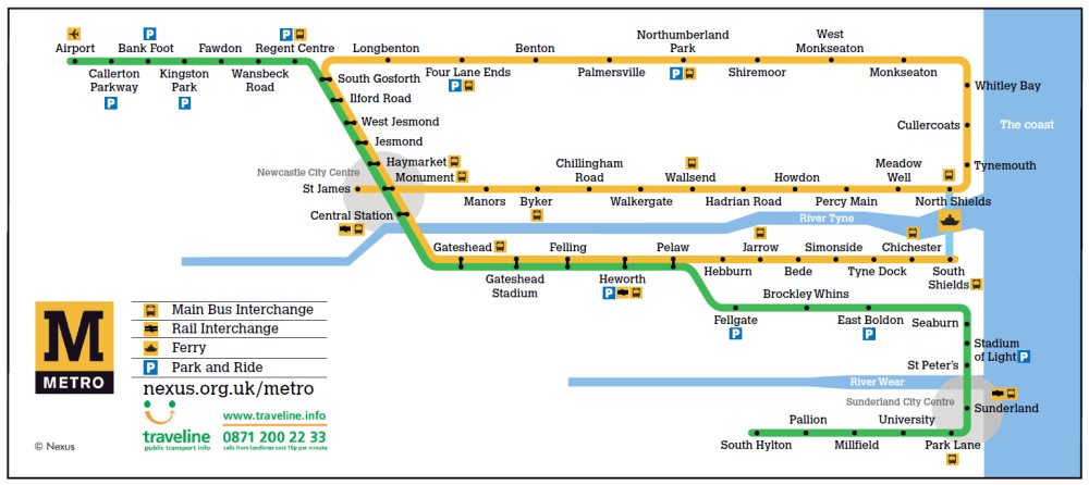nexus-tyne-and-wear-metro-map