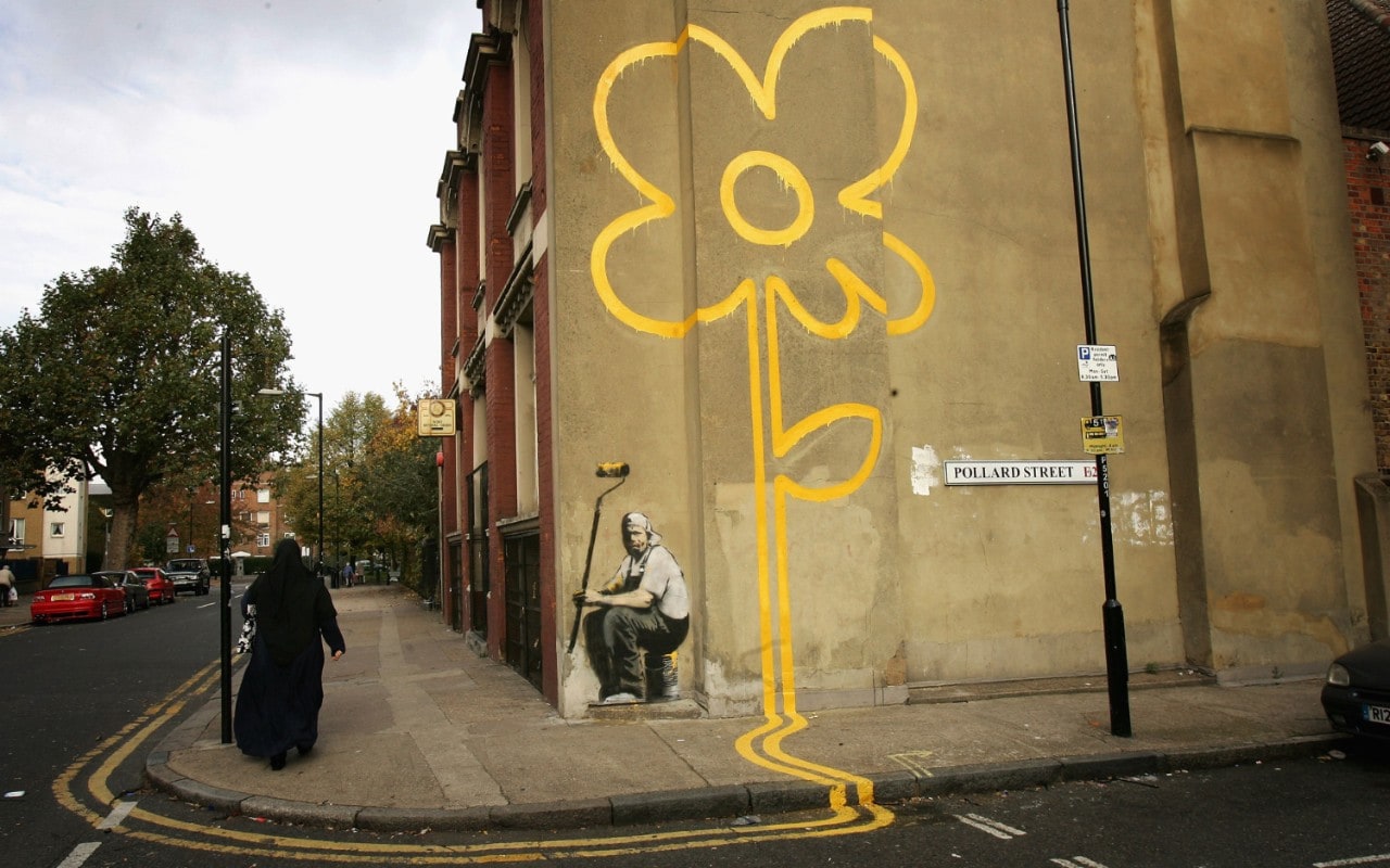 Yellow Lines Flower Painter, London