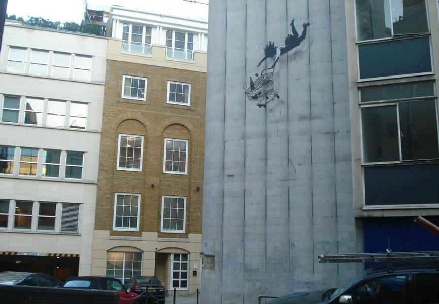 Falling Shopper Banksy London