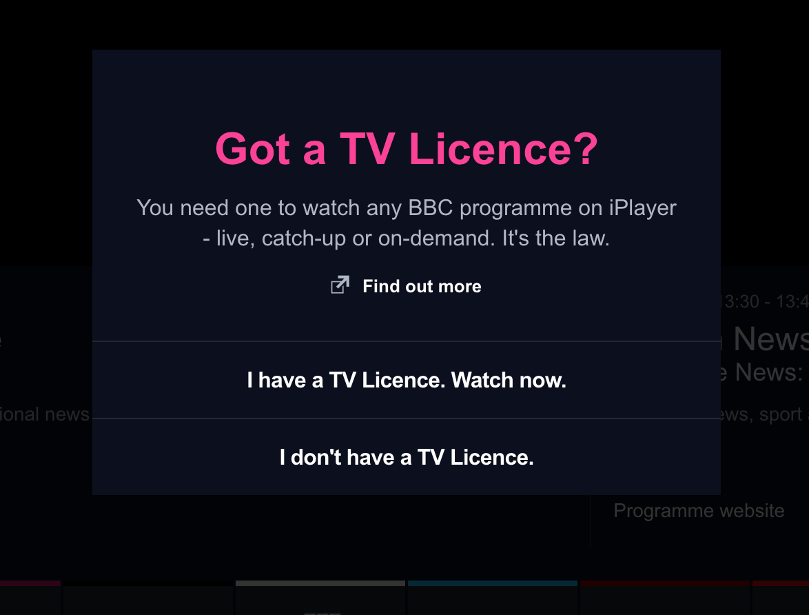 Got a TV Licence - BBC iPlayer