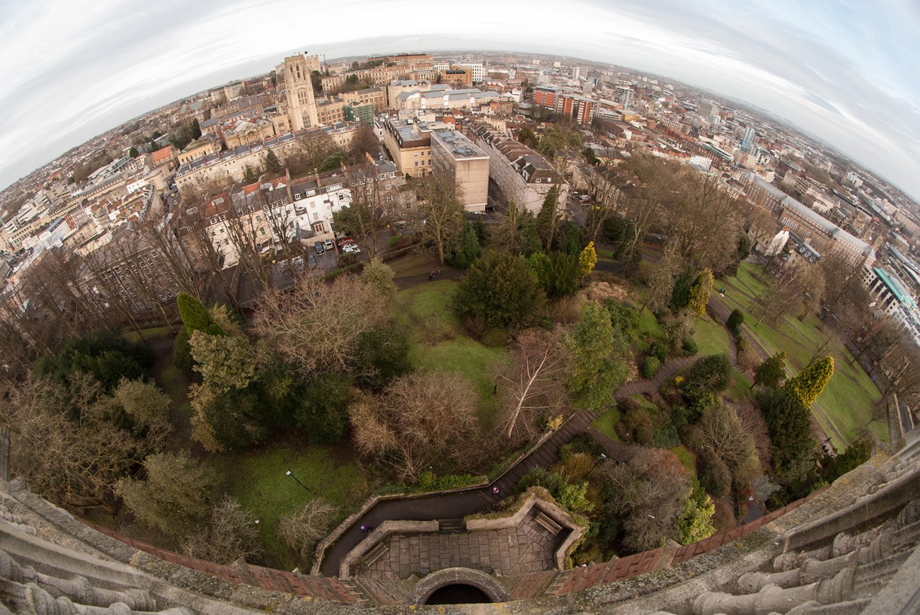 Vistas de Bristol desde la Cabot Tower