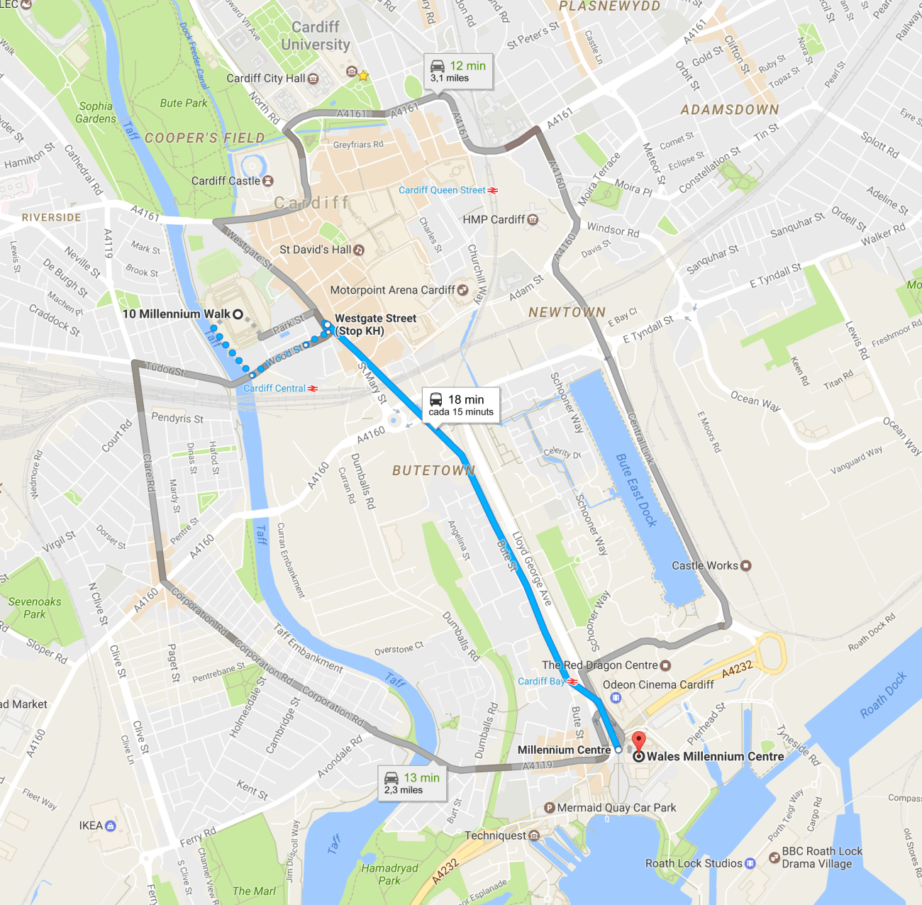 Cardiff Mapa Centro UEFA Champions League
