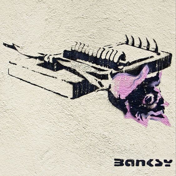 Rose on a mousetrap Banksy