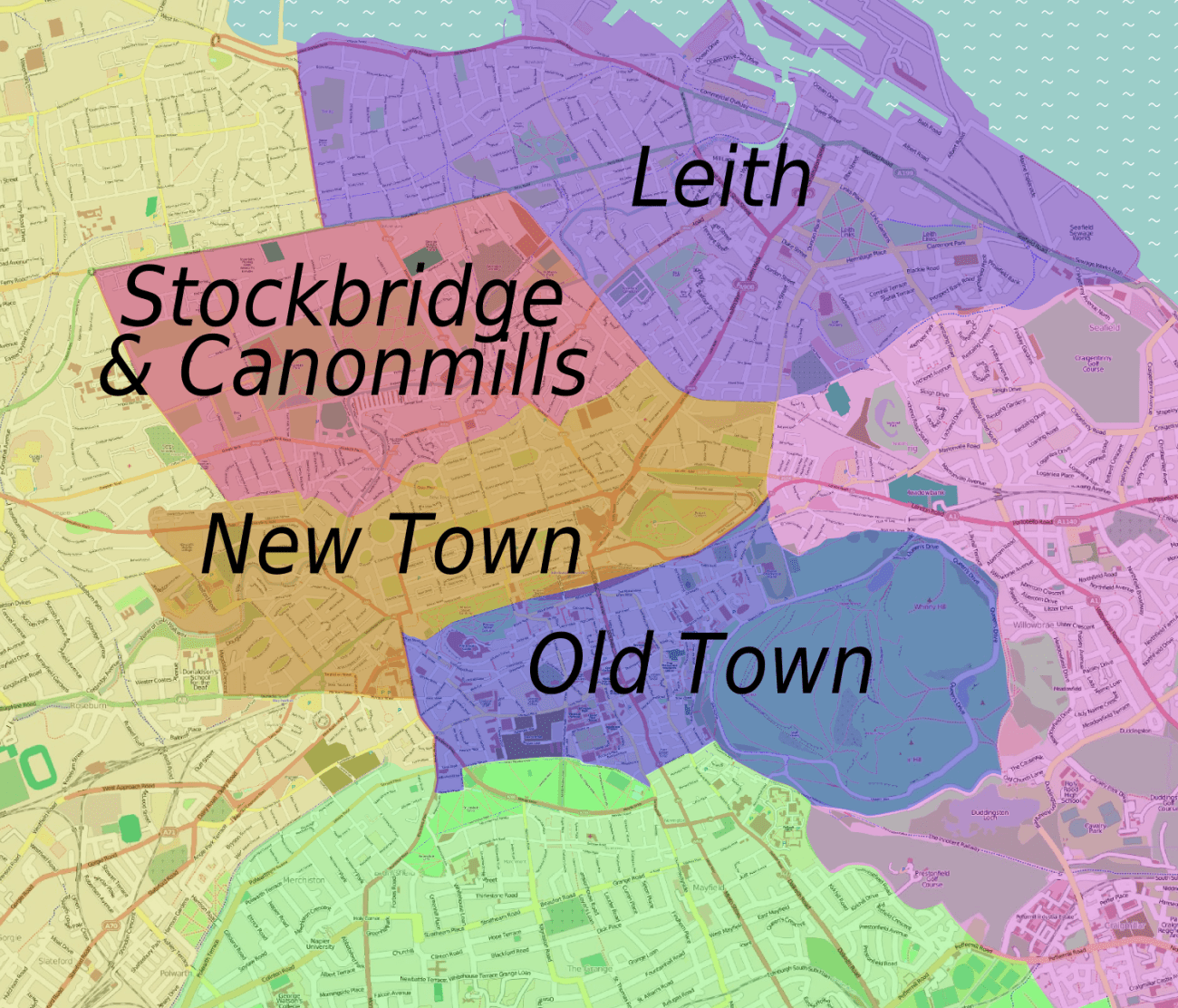 Principales barrios de Edimburgo