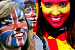 Painted faces Spanish and British