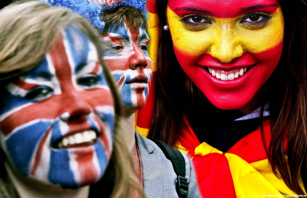 Painted faces Spanish and British