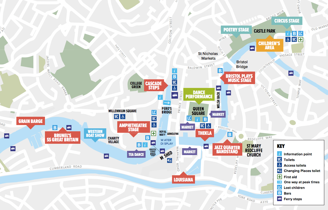 Bristol Harbour Festival 2017 map